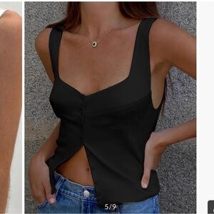 Casual Button-Front Strappy Top